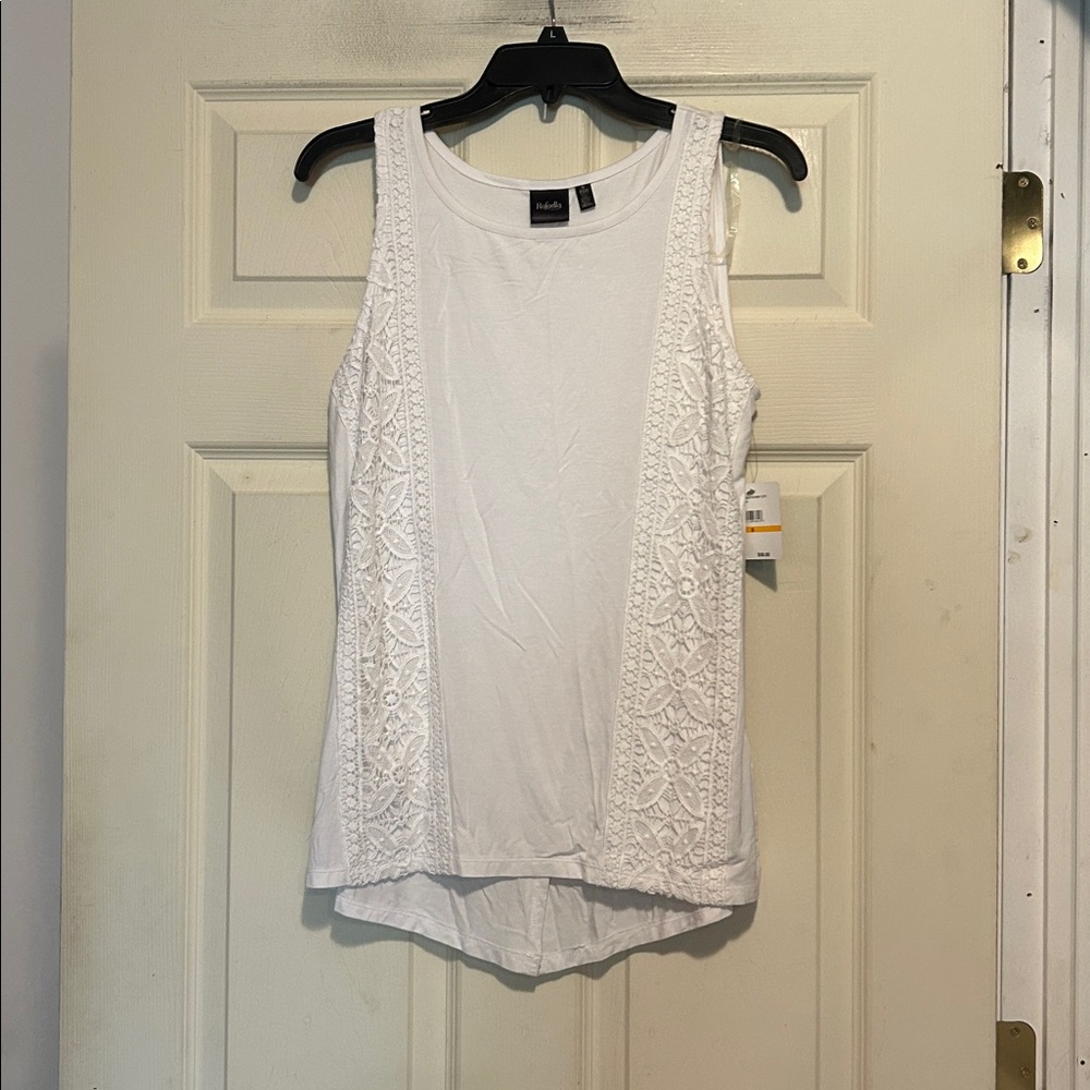 Rafaella White Sleeveless Top Size Small